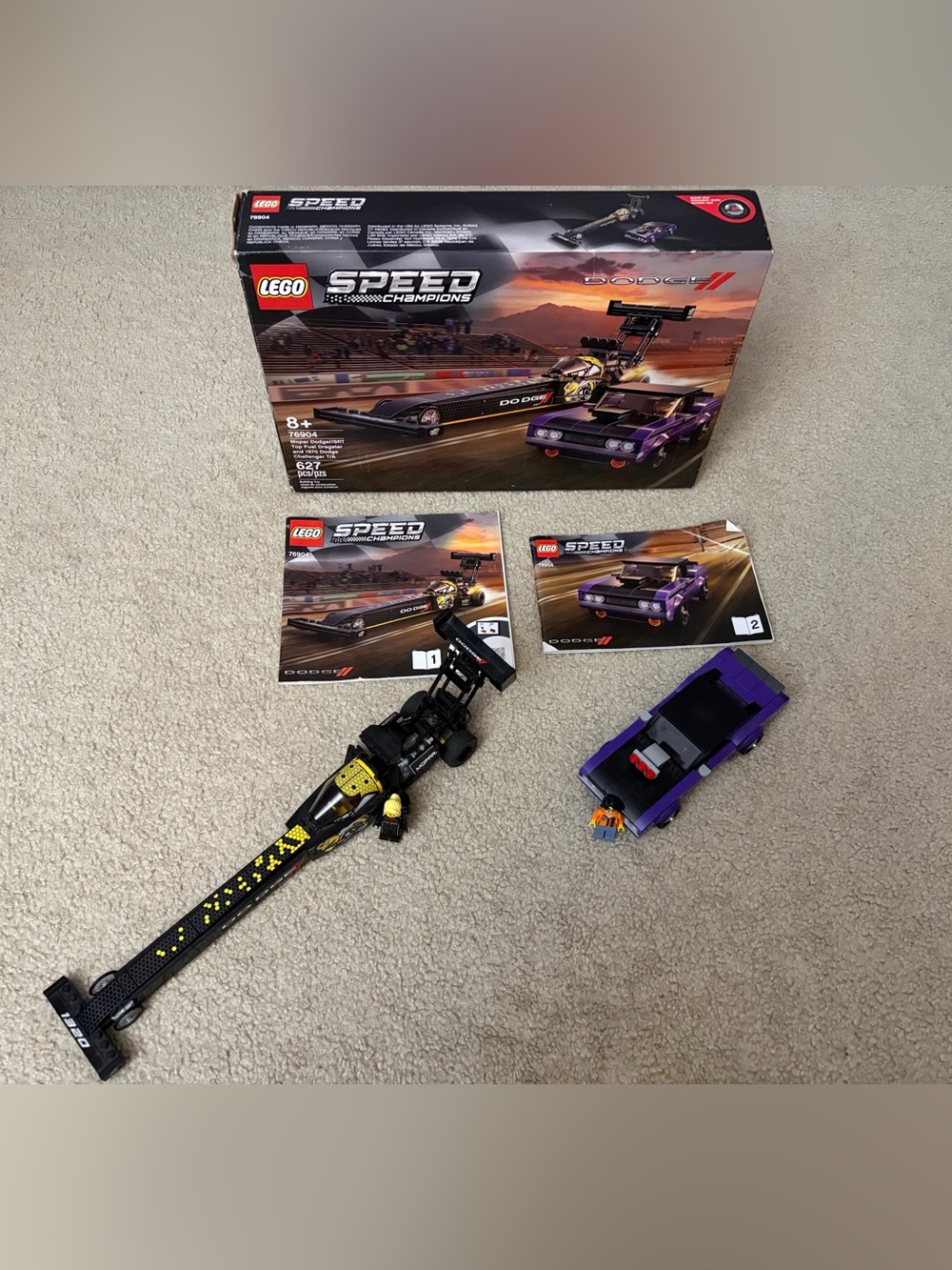 Lego Speed Champions 2021 Dodge Mopar SRT top fuel dragster and 1970 Challenger